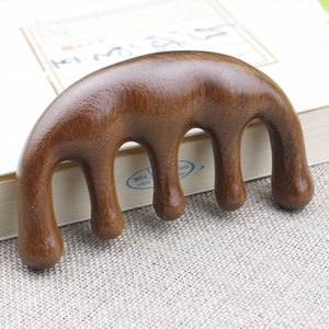 Five Tooth Wooden Hair Comb Redwood <b>U</b> Shape Handmade For <b>Men</b> Women Students Children Home Use - Product Image 1