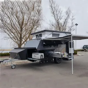 High quality campers motorhomes caravans rv travel trailer expedition camping vehicle with tent