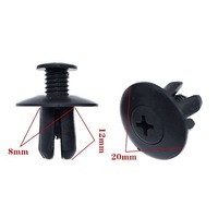Fixations universelles 8 mm pour doublure d'aile, boulons traversants, clips de garde-boue, clips de pare-chocs en plastique