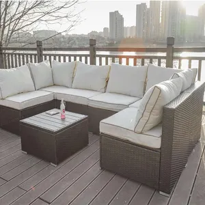 Set perabotan teras luar ruangan kursi taman rotan Sofa Set kursi Hitree 2024 Set taman baru tiba