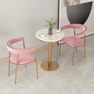 Nordic Modern Home Stool Leisure Back Dining Chair for Hotel and Restaurant Iron Furniture Metal Material for Dinning