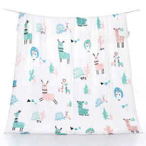 Couverture de bébé en mousseline de coton à six couches, couverture d'emmaillotage, couverture de bébé, serviette à cracher pour nouveau-né, couverture imprimée de dessins animés - Product Image 5
