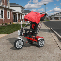 Nouveau Tricycle Bébé en Plastique 2025 avec Capote et Poignée Parentale Pliable, Vélo Enfant 3 Roues, Poussette Tout-Terrain pour Tout-Petits BAB WAY