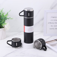 Harga Pabrik Grosir Termos Vakum Stainless Steel Ganda 500ml Set Termos Kotak Hadiah Terisolasi Dua Tutup Kotak Hadiah