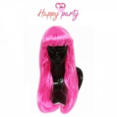 Peluca rosa de fiesta feliz con pelo de globo Peluca festiva para ocasiones especiales - Product Image 1