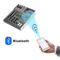Table de mixage EIF 4 canaux stéréo avec alimentation fantôme 48V, effets DSP, Bluetooth, USB, lecture/enregistrement sur ordinateur, pour podcasts et audio