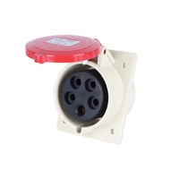 Prise industrielle angulaire ZNG-425, 5 broches, 380V, 32A, montage sur bride, prise industrielle encastrée