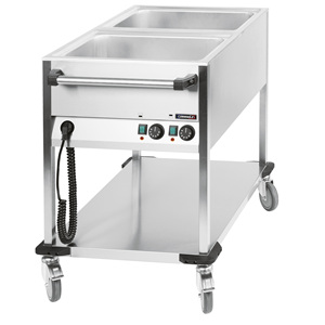 Chariot Bain-Marie avec 2 bacs verticaux GN 1/1 – Catégorie de produit : Bain-Marie à double cuve - Product Image 1