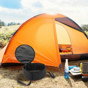 Oxford Cloth Pot Bag Black <b>Outdoor</b> Camping <b>Cookware</b> Storage Bag Simple Style Handbag - Product Image 2