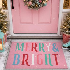 Cangming Christmas Door Mat Imitation Coconut Fiber Non Slip Front Entryway Rug Washable Holiday Decor - Product Image 3