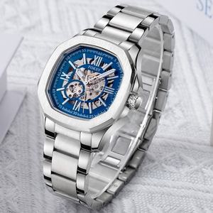 Relojes de pulsera de acero inoxidable con logotipo personalizado de alta calidad, reloj de mano mecánico automático de oro rosa de lujo para mujer - Product Image 2