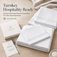 Ensemble de draps en coton blanc et gris brume, drap plat, drap-housse, deux taies d'oreiller pour lit double standard américain
