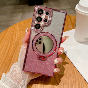 Funda Magnética de Lujo con Brillantina y Diamantes para <span class=keywords><strong>Samsung</strong></span> S26 S25 Ultra S24 Plus, con Espejo y Soporte, Antigolpes - Product Image 5