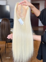 SHY HAIR Toppers Mono Top Cheveux vierges de qualité supérieure Couleur blonde naturelle avec mèches Respirant Usage quotidien Commande en gros