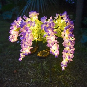 Vente en gros en usine de décoration de fleurs de glycine artificielles extérieures à énergie solaire adaptées aux terrasses de <span class=keywords><strong>jardin</strong></span> extérieures - Product Image 6
