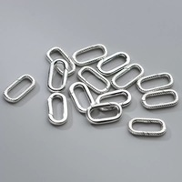 Personnalisé 925 Sterling Silver Rectangle Ressort Pousser Porte Bijoux Fermoir Trombone Clip Fermoir Ovale Bijoux Résultats Composants