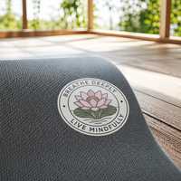 Autocollant en vinyle découpé sur mesure Yingao, autocollant imperméable de qualité professionnelle, symbole de lotus pour la méditation et le yoga, pour équipement de gym