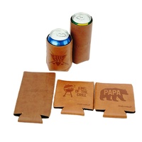 Refroidisseur de canettes de boisson personnalisé Refroidisseurs de bière isolés Manchon en cuir néoprène Support trapu Promotion personnalisée Impression par sublimation
