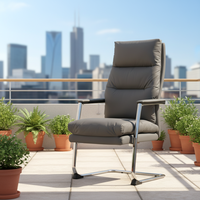 Chaise de bureau moderne en similicuir, confortable, avec coussin, structure métallique durable, pour bureau, clinique, salle d'attente, réception