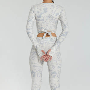 ชุดออกกำลังกายเอวสูงสำหรับผู้หญิงชุดเล่นฟิตเนสยิมชุดเล่นกีฬาแบบกำหนดเอง - Product Image 5