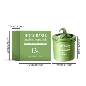 Odm Oem Holy Basil Bubble Mask Mascarilla de arcilla Limpieza profunda Control de aceite Mascarilla de burbujas de limpieza facial Suave - Product Image 3