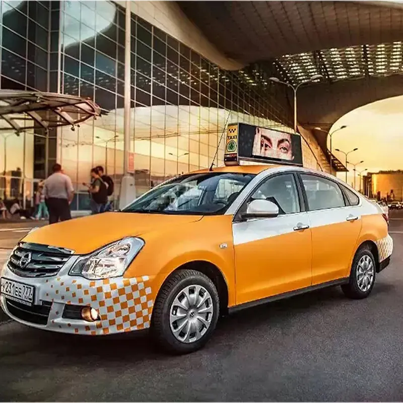 Ngoài trời di chuyển hai mặt taxi dẫn đăng ký P5 không thấm nước xe quảng cáo taxi TOP LED màn hình hiển thị