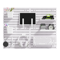 Étagère murale perforée non pliable à un seul niveau, sans perçage, en plastique PP, multifonction, pour présentoir, organisateur d'accessoires et rangement