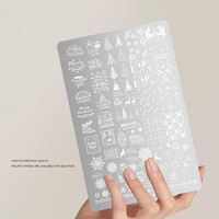 Grande plaque de stamping pour nail art, taille XL, en acier inoxydable à gravure profonde, pour transfert d'images complètes sur les ongles, outils de manucure, vente en gros
