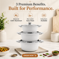 Ensemble de casseroles antiadhésives OEM modernes et durables de 20/24/28 cm en aluminium moulé sous pression, compatibles induction