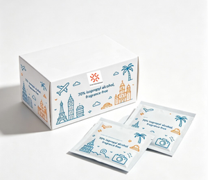 Petites lingettes nettoyantes désinfectantes non tissées, individuelles, portables, pour les voyages - Product Image 1
