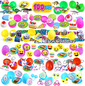 100PCS Plastic Easter Eggs Gift with Novelty Toys for Easter Theme Party Favor, Easter Eggs Hunt, Easter Basket Stuffers/Fillers