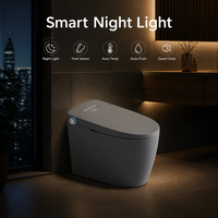 WC intelligent en céramique moderne avec bidet électrique sans réservoir, double chasse silencieuse, télécommande, siphon en S, siège chauffant