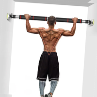 Barre de traction simple en gros pour équipement de gym à domicile, barre de traction pour cadre de porte avec sangles de maintien, barre de traction et de dips