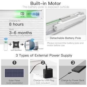 ستائر خلوية ذكية آلية معتمة بدون حبال، تصميم مخصص من البوليستر، مقاومة للماء وصديقة للبيئة، ستائر نوافذ عصرية - Product Image 4