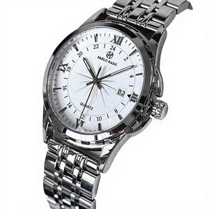 Reloj de Pulsera Personalizado para Hombre, de Lujo, Estilo Antiguo, Simple, Resistente al Agua, con Esfera Grande, Calendario, Correa de Acero, Esfera Negra y Blanca, para Negocios - Product Image 1