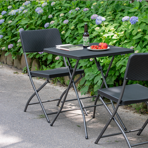 Set Tavolo e Sedie Pieghevoli in Plastica <span class=keywords><strong>per</strong></span> Caffè e Balconi Esterni con Design Compatto e Struttura Resistente - Product Image 2