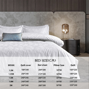 Sang Trọng Chất Lượng Bông <span class=keywords><strong>Jacquard</strong></span> Tấm Giường Bán Buôn Bộ Đồ Giường Khách Sạn Đặt <span class=keywords><strong>4Pcs</strong></span> Mềm <span class=keywords><strong>Comforter</strong></span> Và Khăn trải Giường Tùy Chỉnh Kích Thước - Product Image 6