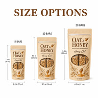 Sachet Doypack à fenêtre refermable avec fermeture éclair pour barres granola aux céréales entières, emballage alimentaire pour chewing-gums et snacks, personnalisable