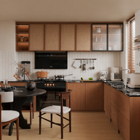 Cuisine moderne écologique modulaire sur mesure avec éclairage LED, vitrine en verre, appareils électroménagers encastrés, mobilier de cuisine complet de haute qualité