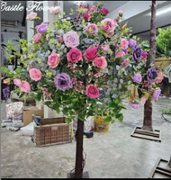 Petit arbre artificiel en fleurs de cerisier blanc et rose M-T01, centre de table pour la décoration de table de mariage