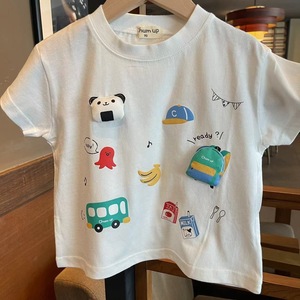 Childrens Cotton Short Sleeve T-Shirt Cartoon 3D Dinosaur Panda Design Summer Wear For Boys Girls - Product Image 3