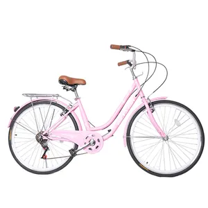 Bicicleta de ciudad de 28 pulgadas para mujer, bici con cesta, moderna y bonita, clásica