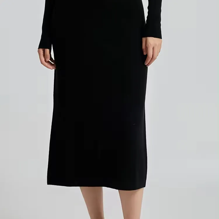 Thiết kế mới liền mạch Áo len váy wholegarment Cashmere giản dị thoải mái chống Đóng cọc đan váy cho phụ nữ