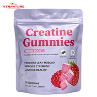 36 Gummies à la créatine monohydrate, gummies énergétiques, créatine en poudre, compléments de créatine
