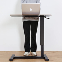Table d'appoint élévatrice Chambre à coucher Bonne capacité de charge Table d'appoint en bois métallique Table réglable pour ordinateur portable peu encombrante