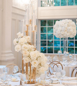 Centrotavola per Matrimonio con 13 Bracci <span class=keywords><strong>Portacandele</strong></span> con Fiori Supporti per Candele Dorati per Decorazione Casa e Feste - Product Image 5