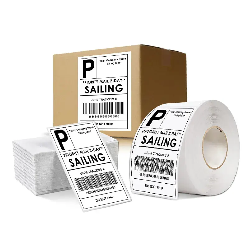 Premium Quality Good Price Barcode Label Roll Thermal Shipping Label Sticker Roll Waterproof Direct 4x6 Thermal Label