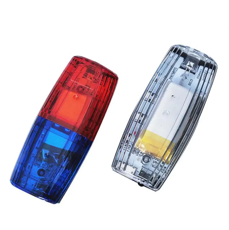 Lámpara estroboscópica de advertencia de seguridad, luz led de tráfico, roja y azul, para hombro