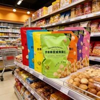 Sachet de rangement personnalisé certifié FDA pour protéines en forme de bouchées, biscuits au chocolat, avec fermeture éclair et scellage thermique sur le dessus