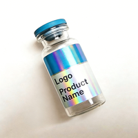 Étiquettes personnalisées pour flacons de peptides 2ml/3ml/5ml, effet holographique couleur, autocollants PVC résistants à la chaleur et imperméables, personnalisation complète des étiquettes et des boîtes.